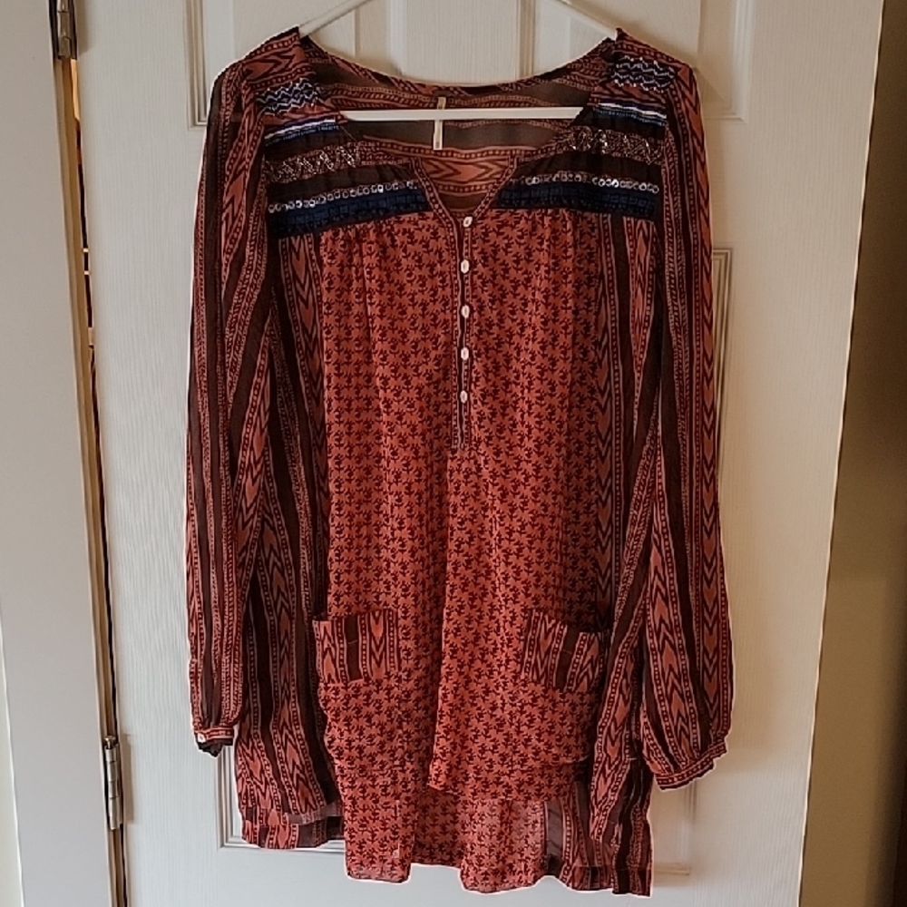 Free People Multicolor Long Seeve Tunic